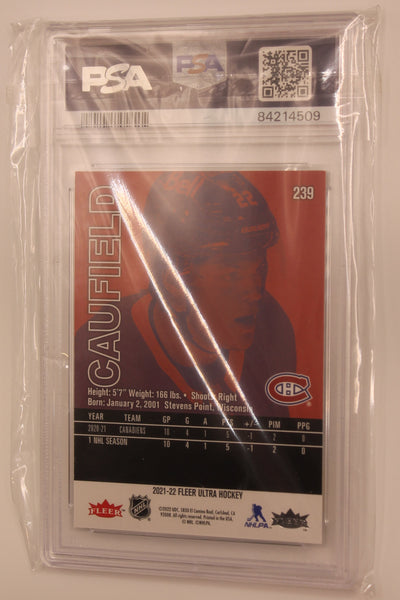 Cole Caufield 2021-22 Upper Deck Fleer Ultra - Rainbow Foil Rookies - PSA Mint 9 Rookie Card