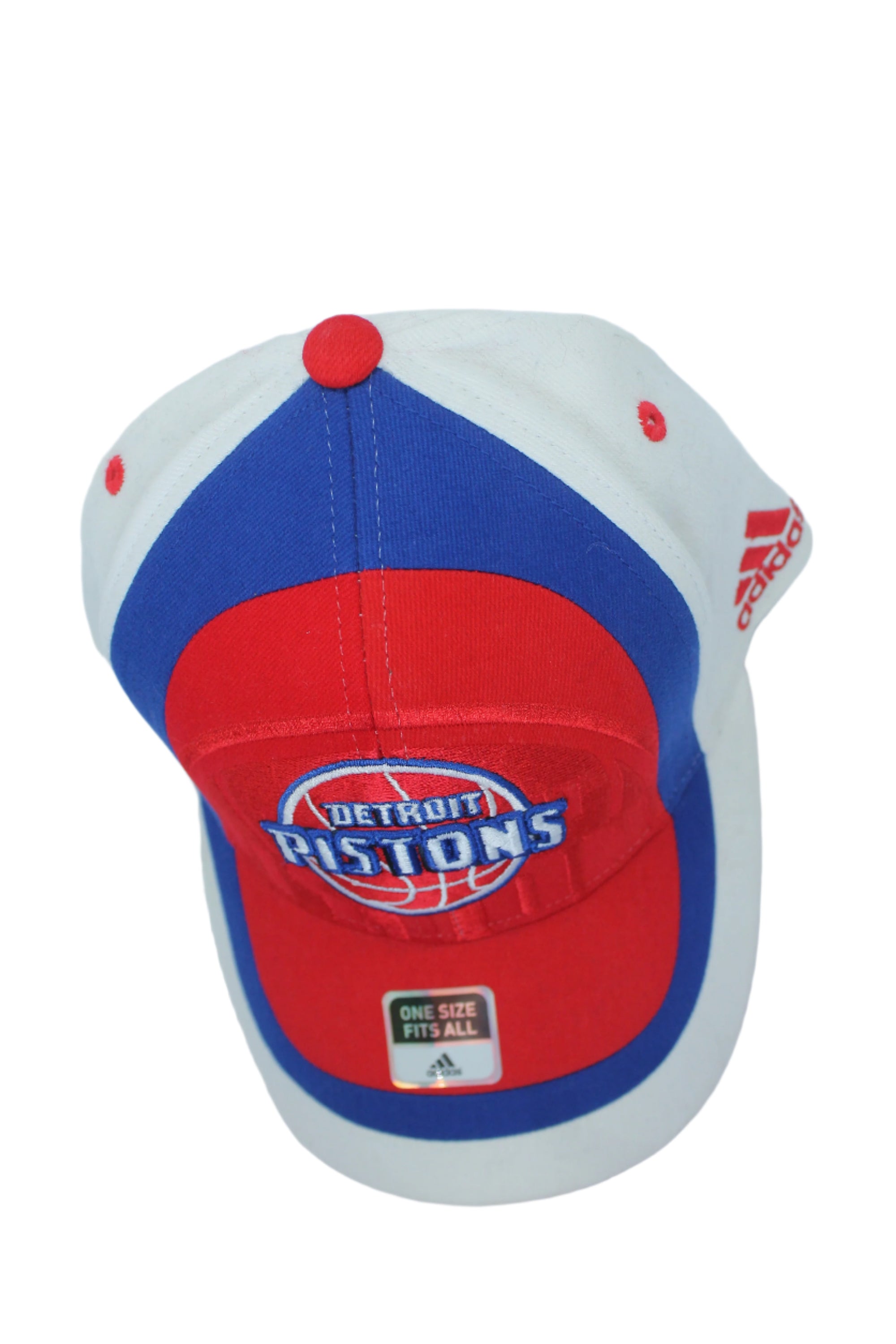NBA Detroit Pistons adidas OSFM Flex Hat - White, Blue & Red