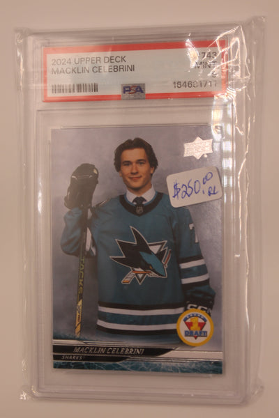 Macklin Celebrini 2024-25 Upper Deck Extended Series - 1st Round Rookies - [PSA 9 MINT] Rookie Card
