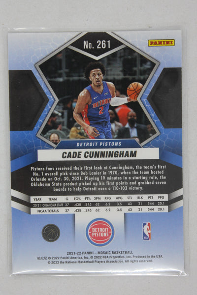 Cade Cunningham 2021-22 Panini Mosaic - NBA Debut Rookie Card