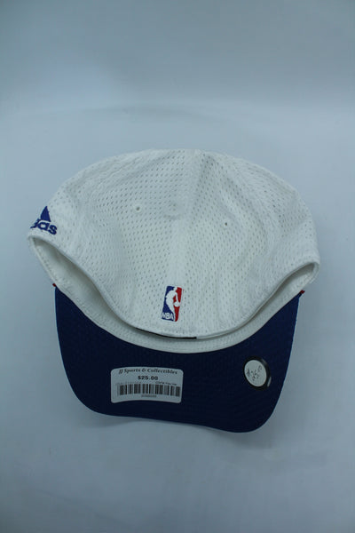 NBA Detroit Pistons adidas OSFM Flex Hat - White, Blue & Red - PISTONS