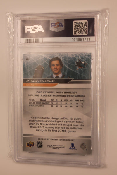 Macklin Celebrini 2024-25 Upper Deck Extended Series - 1st Round Rookies - [PSA 9 MINT] Rookie Card