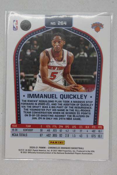 Immanuel Quickley 2020-21 Panini Chronicles - Pink Marquee Rookie Card