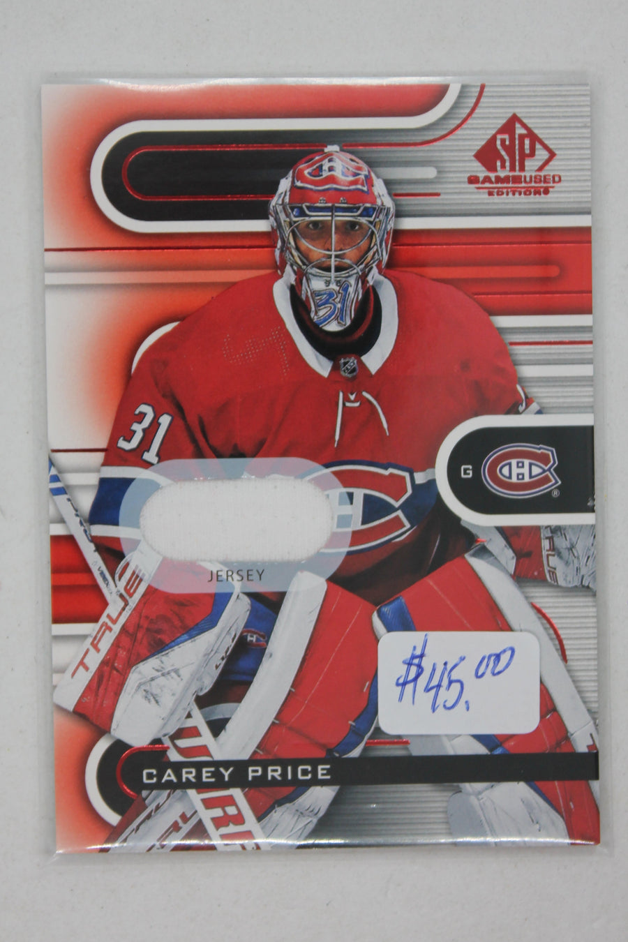 Carey Price 2022-23 Upper Deck SP Game Used - Red Jersey #35 Jersey Card