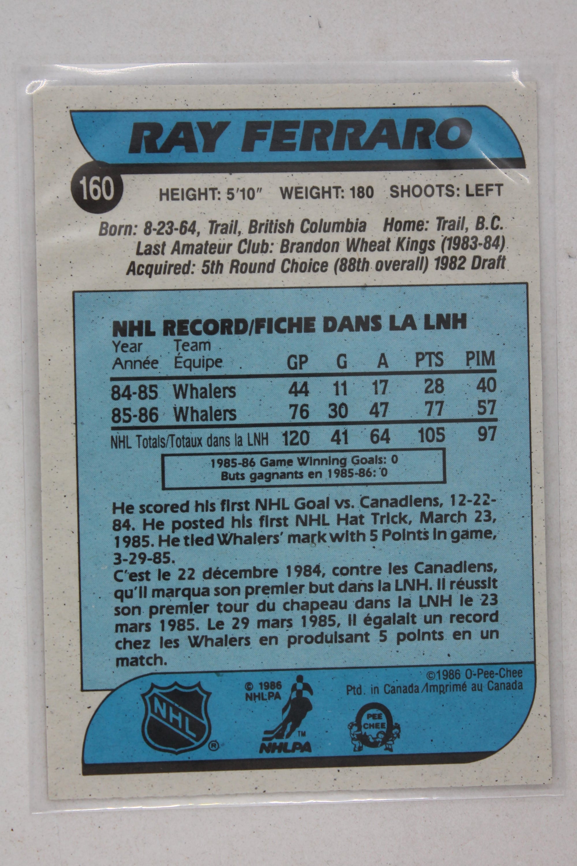 Ray Ferraro 1986-87 O-Pee-Chee Rookie Card