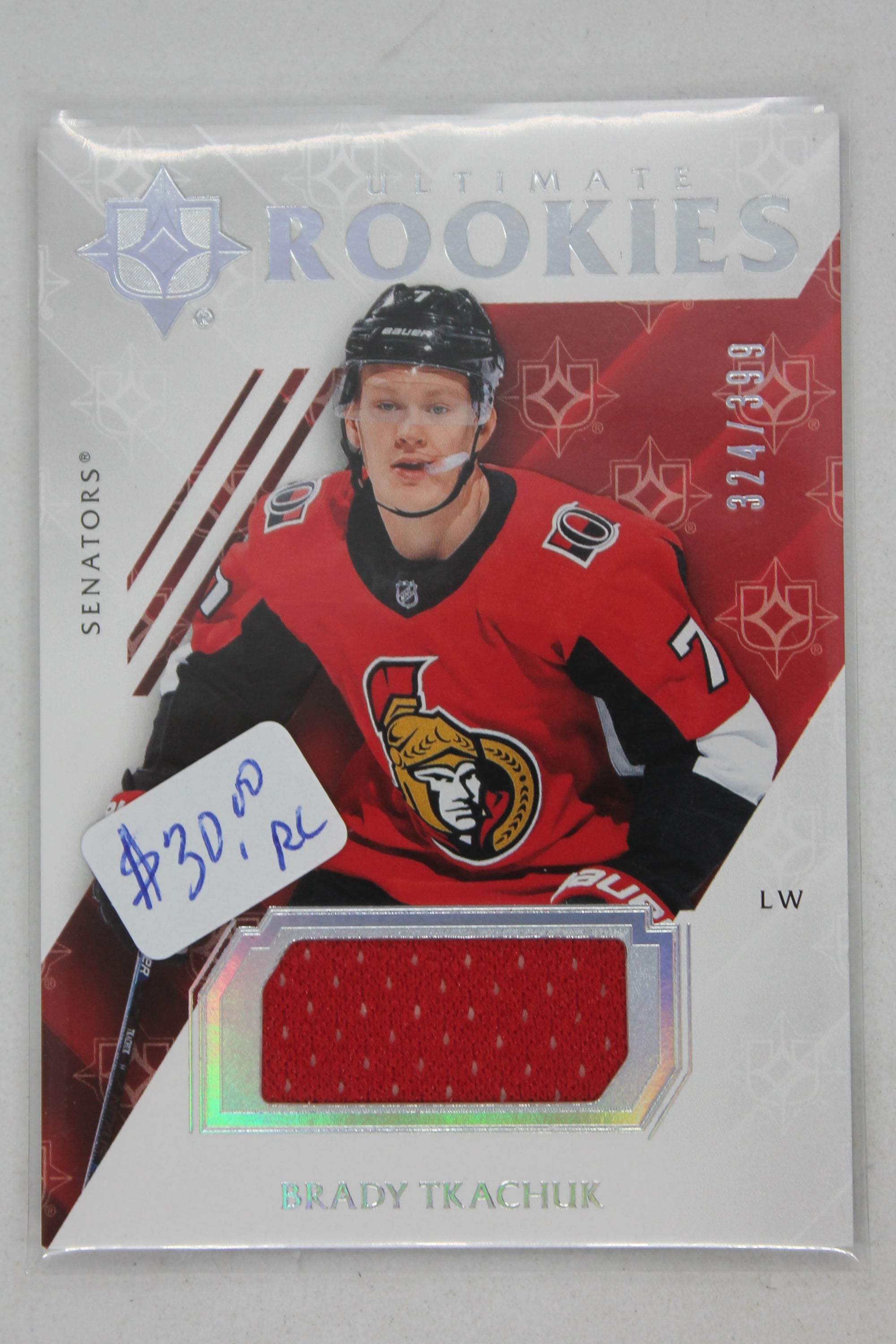 Brady Tkachuk 2018-19 Upper Deck Ultimate Collection - Ultimate Rookies - RC #324/399