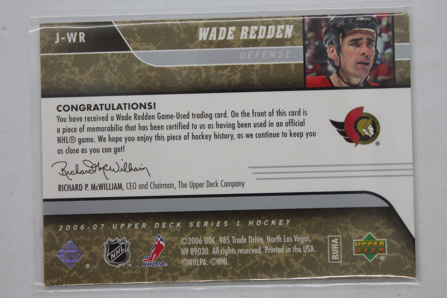Wade Redden 2006-07 Upper Deck - UD Game Jersey #J-WR Jersey Card