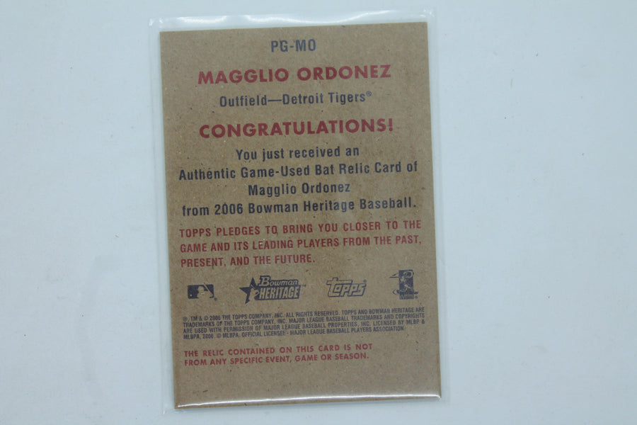 Magglio Ordonez 2006 Bowman Heritage - Pieces of Greatness #PG-MO - Bat Card