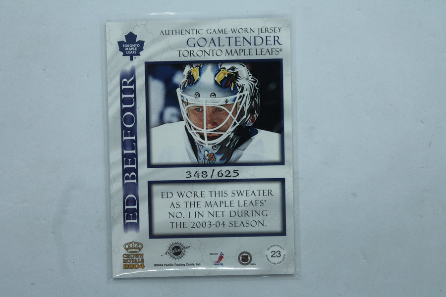 Ed Belfour 2003-04 Pacific Crown Royale - Authentic Game-Worn Jerseys #23 #348/625