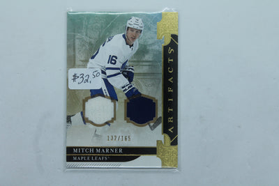 Mitch Marner 2019-20 Upper Deck Artifacts Gold Material #1 Jersey Card #132/165