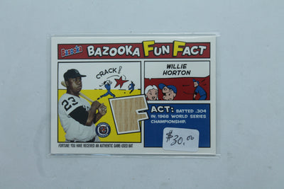 Willie Horton 2005 Topps Bazooka - Fun Fact Bat Card