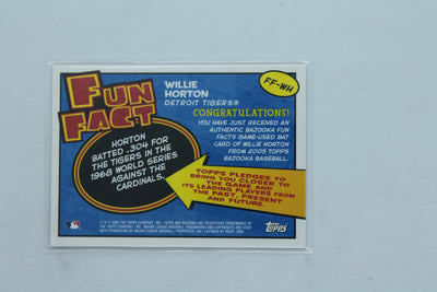 Willie Horton 2005 Topps Bazooka - Fun Fact Bat Card