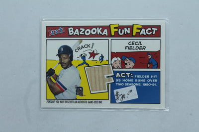 Cecil Fielder 2005 Topps Bazooka - Fun Fact Bat Card