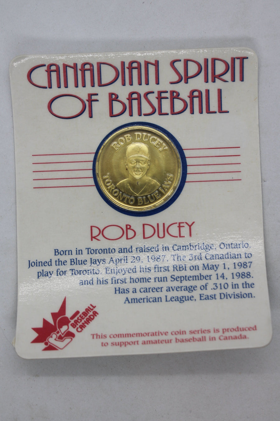 ROB Ducey Blue Jays ~ Canadian Spirit of Baseball Coin ~ NEW in PACKAGE