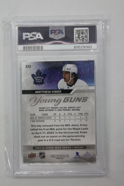 Matthew Knies 2023-24 Upper Deck Young Guns PSA 8 Rookie Card