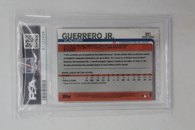 Vladimir Guerrero Jr. 2019 Topps Update Throwing Rookie Card #US1 GEM MT PSA 10