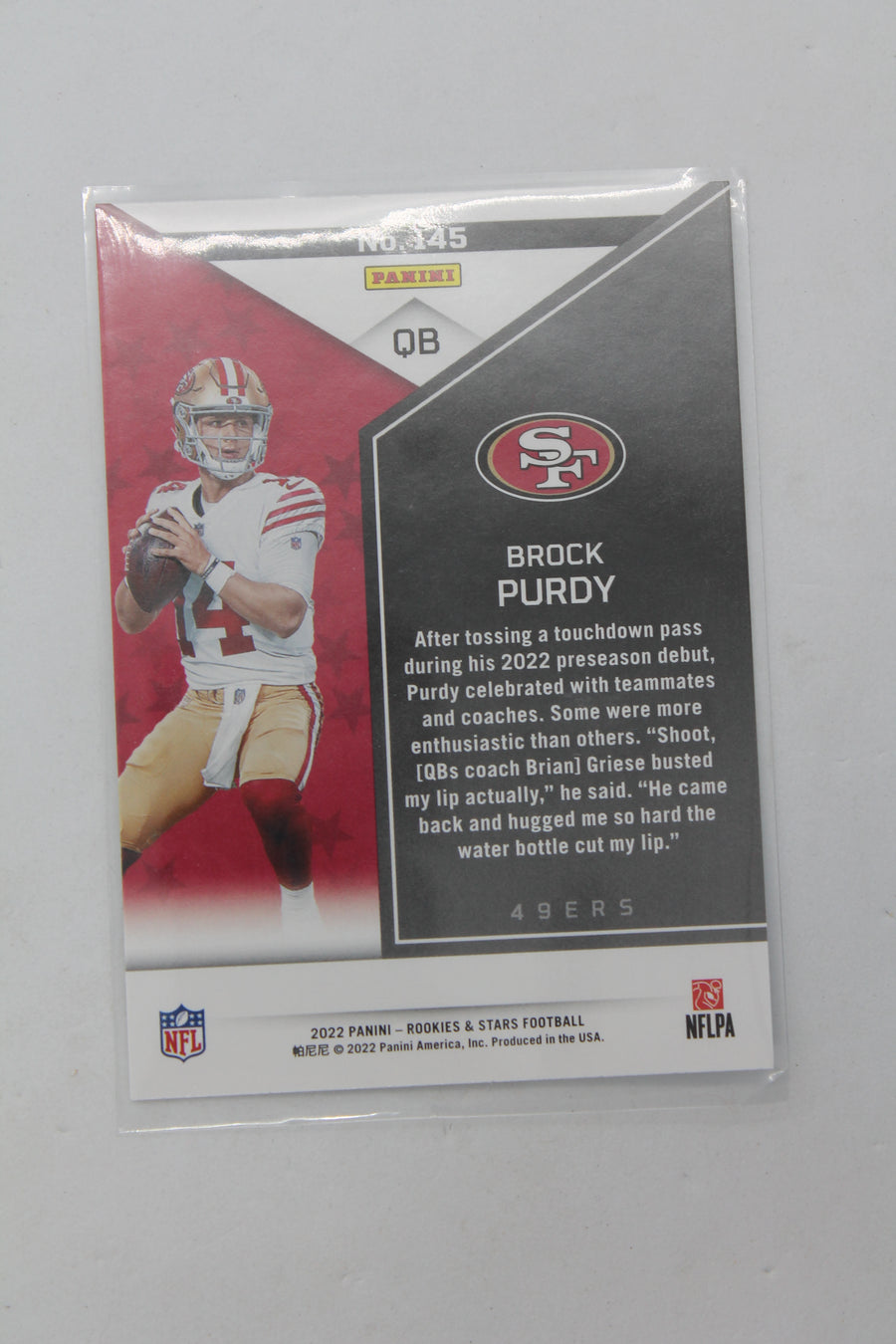 Brock Purdy 2022 Panini Rookies & Stars - Rookies Rookie Card