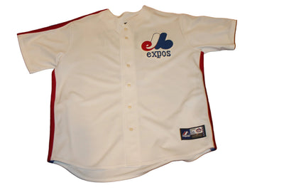 MLB Montreal Expos Gary Carter #8 Men's Majestic Cooperstown Collection Baseball Jersey - XLarge
