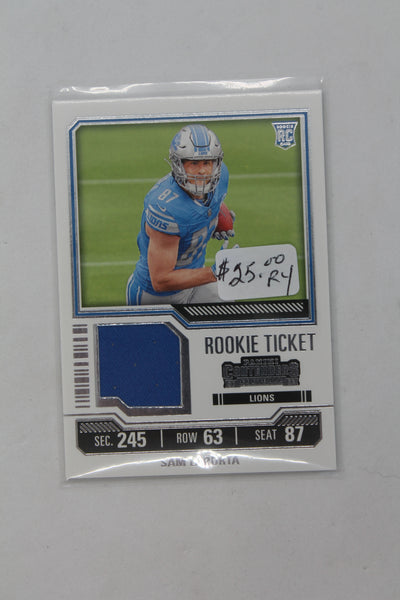 Sam LaPorta 2023 Panini Contenders Rookie Ticket Swatches - Rookie Year