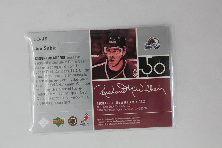 Joe Sakic 2002-03 Upper Deck - Jersey Card