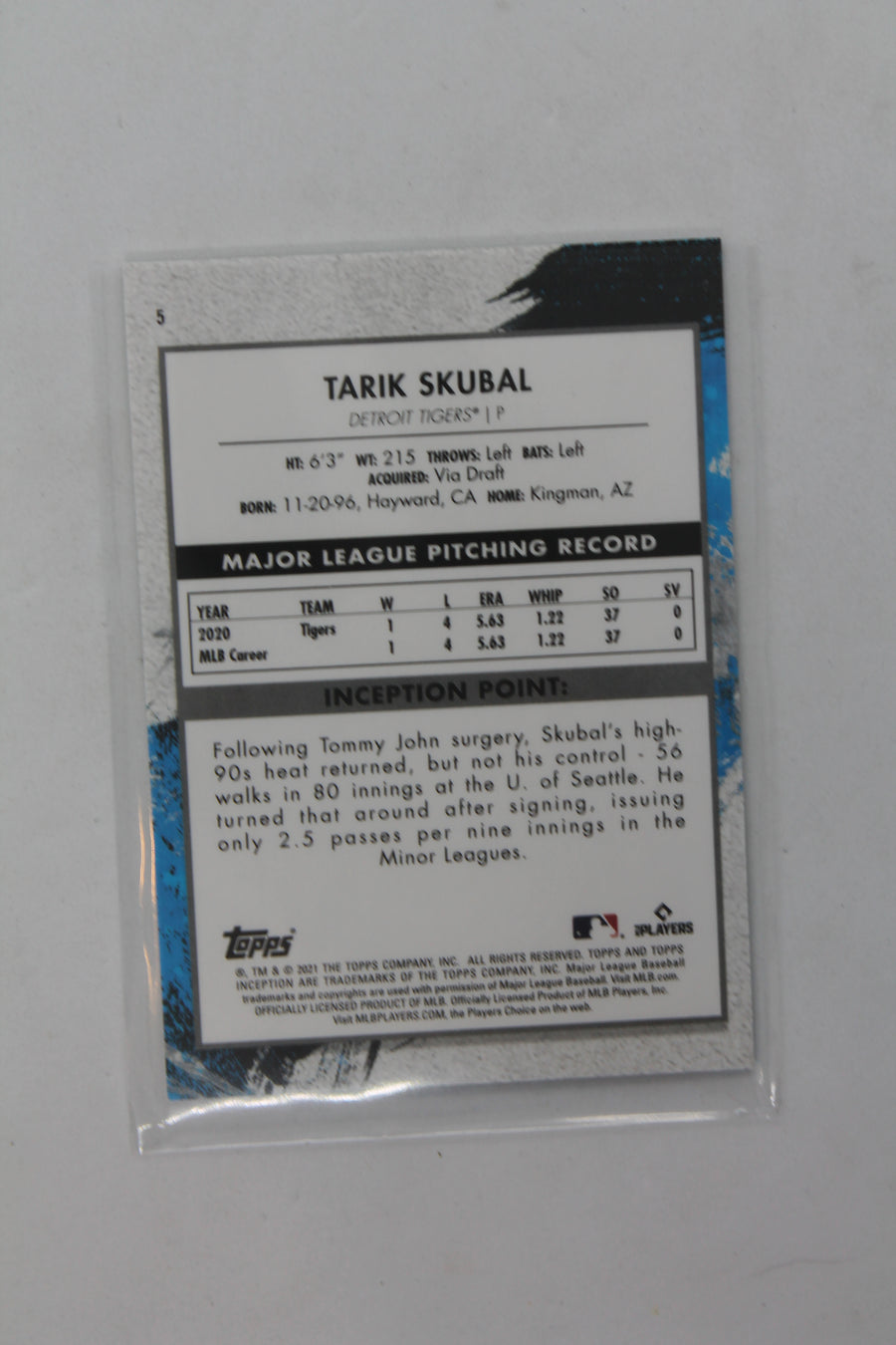 Tarik Skubal 2021 Topps Inception Green Rookie Card