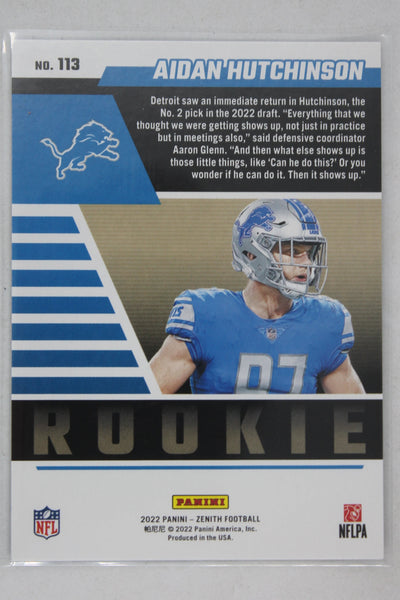 Aidan Hutchinson 2022 Panini Zenith Rookies -  Rookie Card
