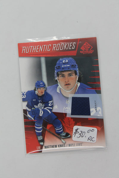 Matthew Knies 2023-24 Upper Deck SP Game-Used Jersey Rookie Card