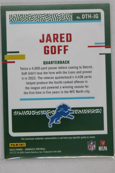 Jared Goff 2023 Panini Donruss - Donruss Threads - #DTH-JG Jersey Card