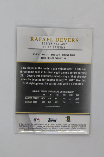 Rafael Devers Topps Gold Label Rookie Card