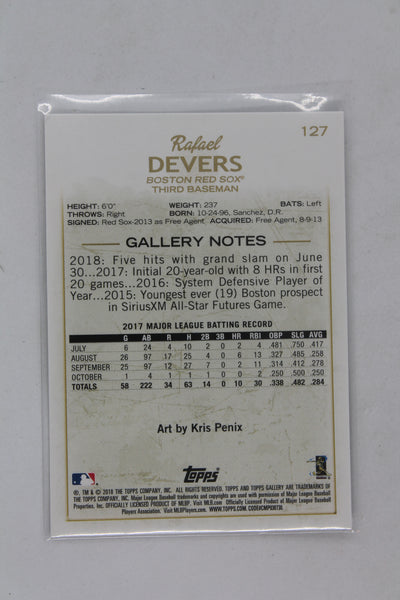 Rafael Devers Topps Gallery Rookie Card