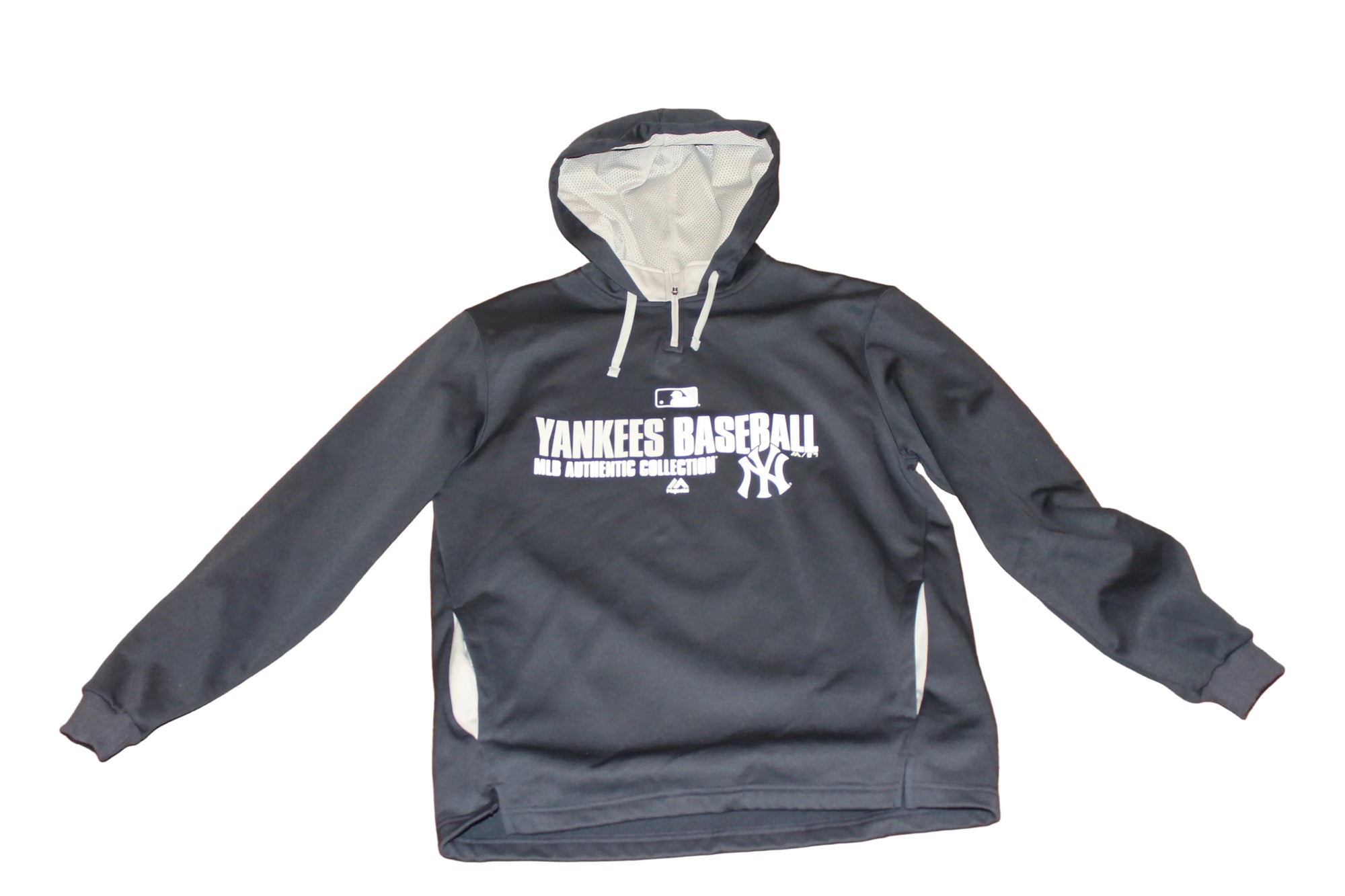MLB New York Yankees Men's Therma Base 1/4 Zip Hoodie - Majestic Authentic Collection