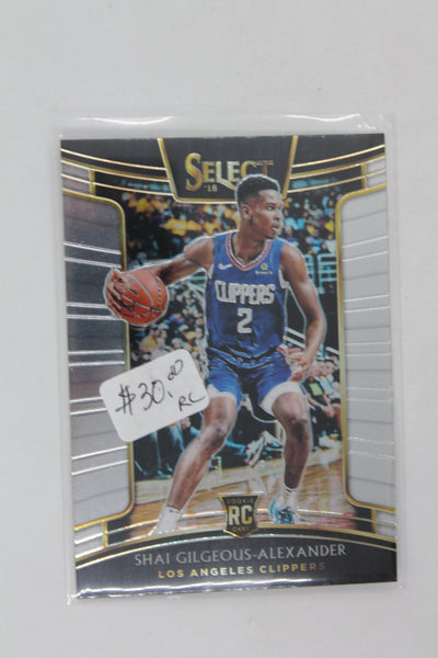 Shai Gilgeous Alexander 2018-19 Panini Select Rookie Card