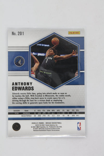 Anthony Edwards 2020-21 Panini Mosaic Rookie Card