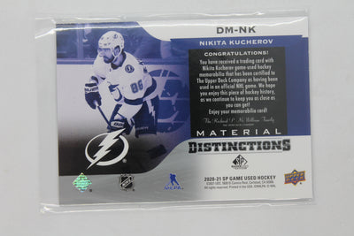 Nikita Kucherov 2020-21 UD SP Game-Used - Distinctions Materials Jersey Card