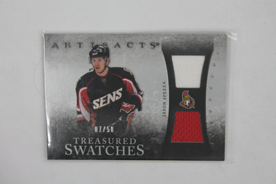 Jason Spezza  2010-11 Upper Deck Artifacts - Treasured Swatches - Dual Jersey Card #07/50