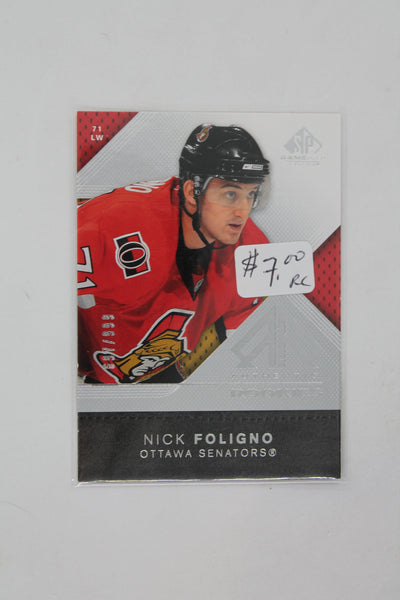 Nick Foligno 2007-08 SP Game Used Edition - Authentic Rookies - #697/999 Rookie Card