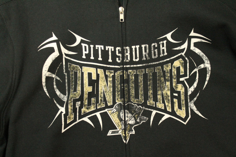 NHL Pittsburgh Penguins Reebok Youth Zip-Up Vintage Hoodie - Youth XLarge