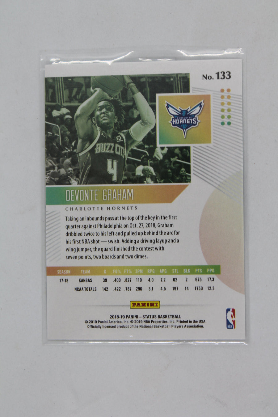 Devonte' Graham 2018-19 Panini Status Rookie Card