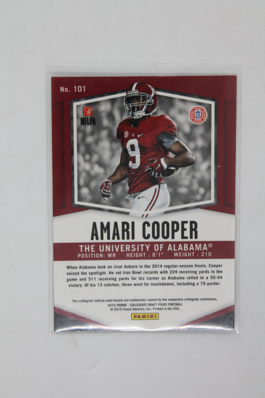 Amari Cooper 2015 Panini Prizm Collegiate Draft Picks Rookie Year Card