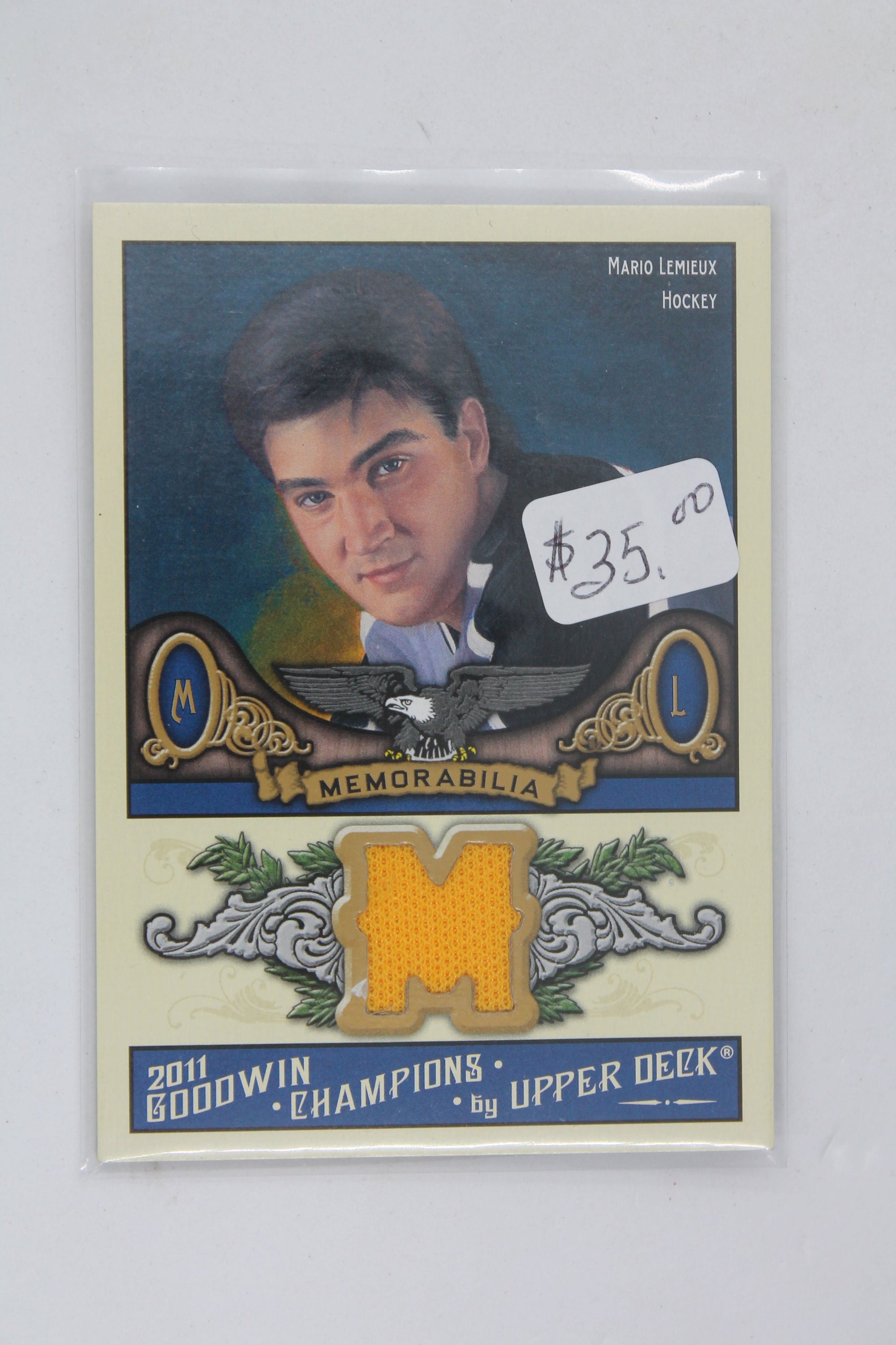 Mario Lemieux 2011 Upper Deck Goodwin Champions - Authentic Memorabilia - Yellow Jersey Card