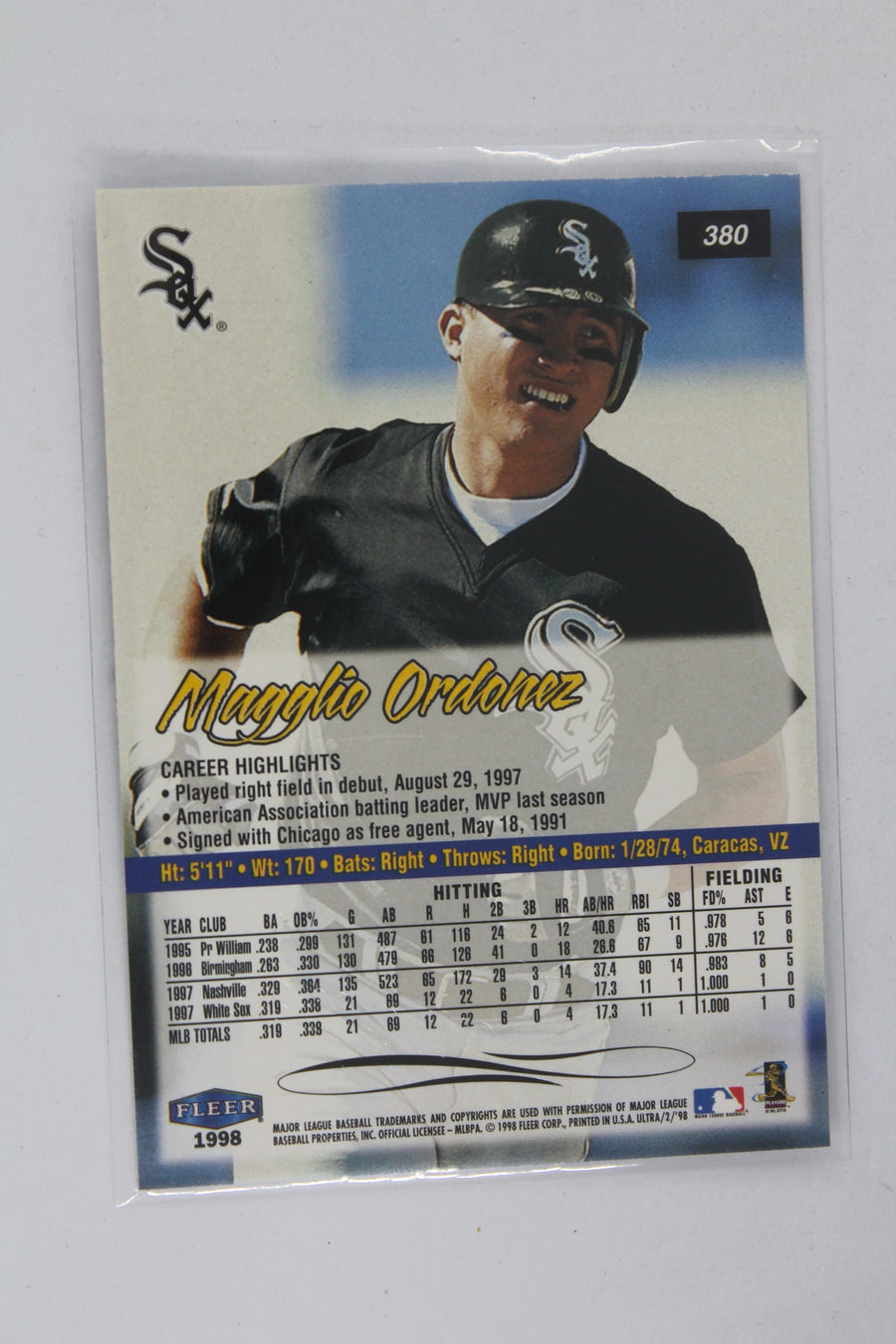 Magglio Ordonez 1998 Ultra Rookie Card