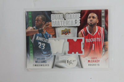 Sheldon Williams, Tracy McGrady 2009-10 Upper Deck - Dual Game Materials #DG-ST Jersey Card