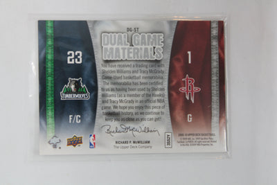 Sheldon Williams, Tracy McGrady 2009-10 Upper Deck - Dual Game Materials #DG-ST Jersey Card