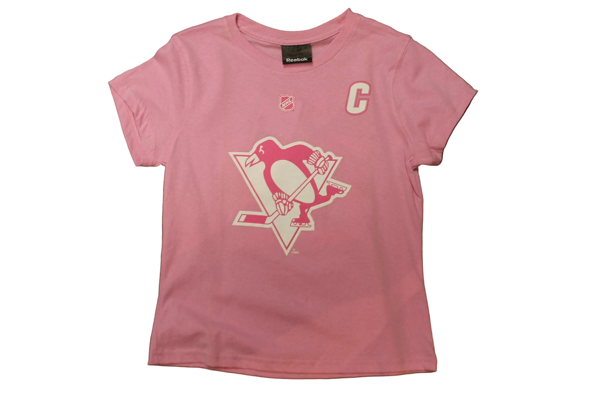 NHL Pittsburgh Penguins Reebok Youth "Crosby #87" Player Tee - Pink