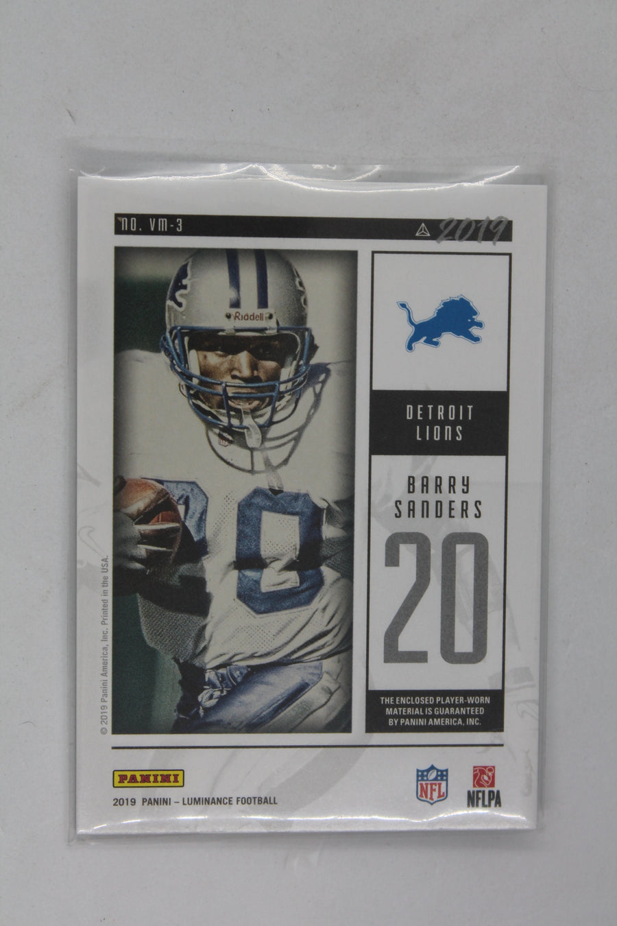 Barry Sanders 2019 Panini Luminance - Vintage Jersey Card