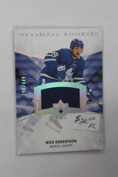 Nick Robertson 2020-21 Upper Deck Ultimate Collection - Jersey Relics - Ultimate Rookies RC -  #290/449