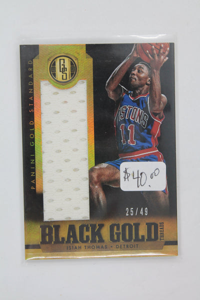 Isiah Thomas Panini Gold Standard - Black Gold Jersey Card #25/49