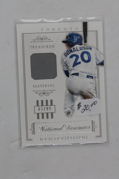 Josh Donaldson 2015 Panini National Treasures - Treasured Materials Jersey Card #67/99