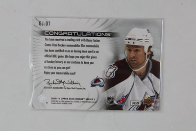 Darcy Tucker 2010-11 Upper Deck - UD Game Jersey Series 1 Jersey Card - Avs