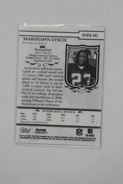 2007 Bowman Sterling - Rookie Relics #BSRR-ML Marshawn Lynch Rookie Year